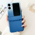 For OPPO Find N2 Flip Skin Feel PC Full Coverage Shockproof Phone Case(Dark Blue+Light Blue)