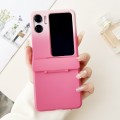 For OPPO Find N2 Flip Skin Feel PC Full Coverage Shockproof Phone Case(Pink+Red)