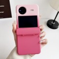 For vivo X Flip Skin Feel PC Full Coverage Shockproof Phone Case(Pink+Red)
