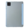 For Xiaomi Pad 6S Pro 3-fold Clear Acrylic Leather Tablet Case with Pen Slot(Ice Blue)