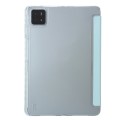 For Xiaomi Pad 6S Pro 3-fold Clear Acrylic Leather Tablet Case with Pen Slot(Light Green)