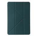 For Xiaomi Pad 6S Pro Clear Acrylic Deformation Leather Tablet Case with Pen Slot(Dark Green)
