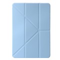 For Xiaomi Pad 6S Pro Clear Acrylic Deformation Leather Tablet Case with Pen Slot(Ice Blue)