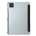 For Xiaomi Pad 6S Pro Clear Acrylic Deformation Leather Tablet Case with Pen Slot(Black)