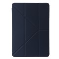 For Xiaomi Pad 6S Pro Clear Acrylic Deformation Leather Tablet Case with Pen Slot(Dark Blue)
