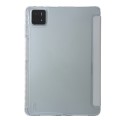 For Xiaomi Pad 6S Pro Clear Acrylic Deformation Leather Tablet Case with Pen Slot(Space Gray)