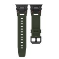 For Apple Watch Series 9 45mm Explorer TPU Watch Band(Black Green)