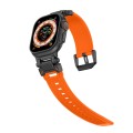 For Apple Watch SE 44mm Explorer TPU Watch Band(Black Orange)