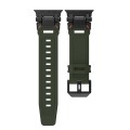 For Apple Watch Series 3 42mm Explorer TPU Watch Band(Black Green)