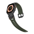 For Apple Watch 42mm Explorer TPU Watch Band(Black Green)