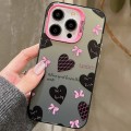 For iPhone 15 Pro Sweet Cool Bow PC Phone Case(Love Heart)
