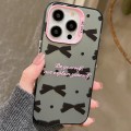 For iPhone 14 Pro Sweet Cool Bow PC Phone Case(Black Bow Ties)