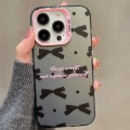 For iPhone 14 Pro Sweet Cool Bow PC Phone Case(Black Bow Ties)