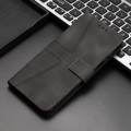 For iPhone 15 Pro Triangle Solid Color Leather Phone Case(Black)