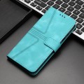 For iPhone 15 Pro Triangle Solid Color Leather Phone Case(Green)