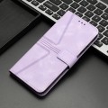 For iPhone 15 Plus Triangle Solid Color Leather Phone Case(Purple)