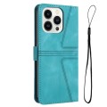 For iPhone 14 Pro Max Triangle Solid Color Leather Phone Case(Green)