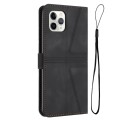 For iPhone 11 Pro Max Triangle Solid Color Leather Phone Case(Black)