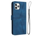 For iPhone 11 Pro Max Triangle Solid Color Leather Phone Case(Blue)