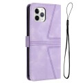 For iPhone 11 Pro Max Triangle Solid Color Leather Phone Case(Purple)