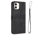 For iPhone 11 Triangle Solid Color Leather Phone Case(Black)