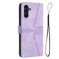 For Samsung Galaxy A05s Triangle Solid Color Leather Phone Case(Purple)
