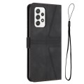 For Samsung Galaxy A23 Triangle Solid Color Leather Phone Case(Black)