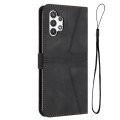 For Samsung Galaxy A32 5G Triangle Solid Color Leather Phone Case(Black)