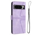 For Google Pixel 8 Pro Triangle Solid Color Leather Phone Case(Purple)