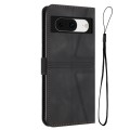 For Google Pixel 8a Triangle Solid Color Leather Phone Case(Black)