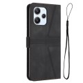 For Xiaomi Redmi 12 4G Triangle Solid Color Leather Phone Case(Black)