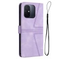 For Xiaomi Redmi 12C Triangle Solid Color Leather Phone Case(Purple)