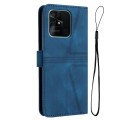 For Xiaomi Redmi 10C Triangle Solid Color Leather Phone Case(Blue)