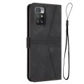 For Xiaomi Redmi Note 11 4G 6.5 Triangle Solid Color Leather Phone Case(Black)