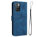 For Xiaomi Redmi Note 11 4G 6.5 Triangle Solid Color Leather Phone Case(Blue)