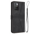For Xiaomi Redmi 10 / 10 Prime Triangle Solid Color Leather Phone Case(Black)