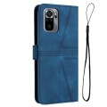 For Redmi Note 10 / Note 10S 4G Triangle Solid Color Leather Phone Case(Blue)