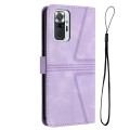 For Xiaomi Redmi Note 10 Pro 4G Triangle Solid Color Leather Phone Case(Purple)