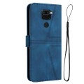 For Xiaomi Redmi Note 9 Triangle Solid Color Leather Phone Case(Blue)
