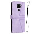 For Xiaomi Redmi Note 9 Triangle Solid Color Leather Phone Case(Purple)