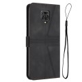 For Xiaomi Redmi Note 9 Pro Triangle Solid Color Leather Phone Case(Black)