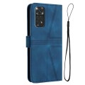 For Redmi Note 11 / 11S 6.43 Global Triangle Solid Color Leather Phone Case(Blue)