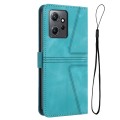 For Redmi Note 12 4G Global Triangle Solid Color Leather Phone Case(Green)