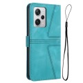 For Xiaomi Redmi Note 12 5G Global Triangle Solid Color Leather Phone Case(Green)