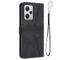 For Xiaomi Poco X5 5G Triangle Solid Color Leather Phone Case(Black)