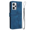 For Xiaomi Poco X5 Pro Triangle Solid Color Leather Phone Case(Blue)