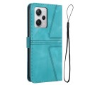 For Xiaomi Poco X5 Pro Triangle Solid Color Leather Phone Case(Green)