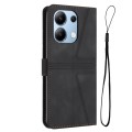 For Xiaomi Redmi Note 13 4G Triangle Solid Color Leather Phone Case(Black)