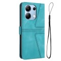 For Xiaomi Redmi Note 13 4G Triangle Solid Color Leather Phone Case(Green)
