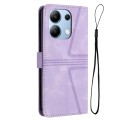 For Xiaomi Redmi Note 13 4G Triangle Solid Color Leather Phone Case(Purple)